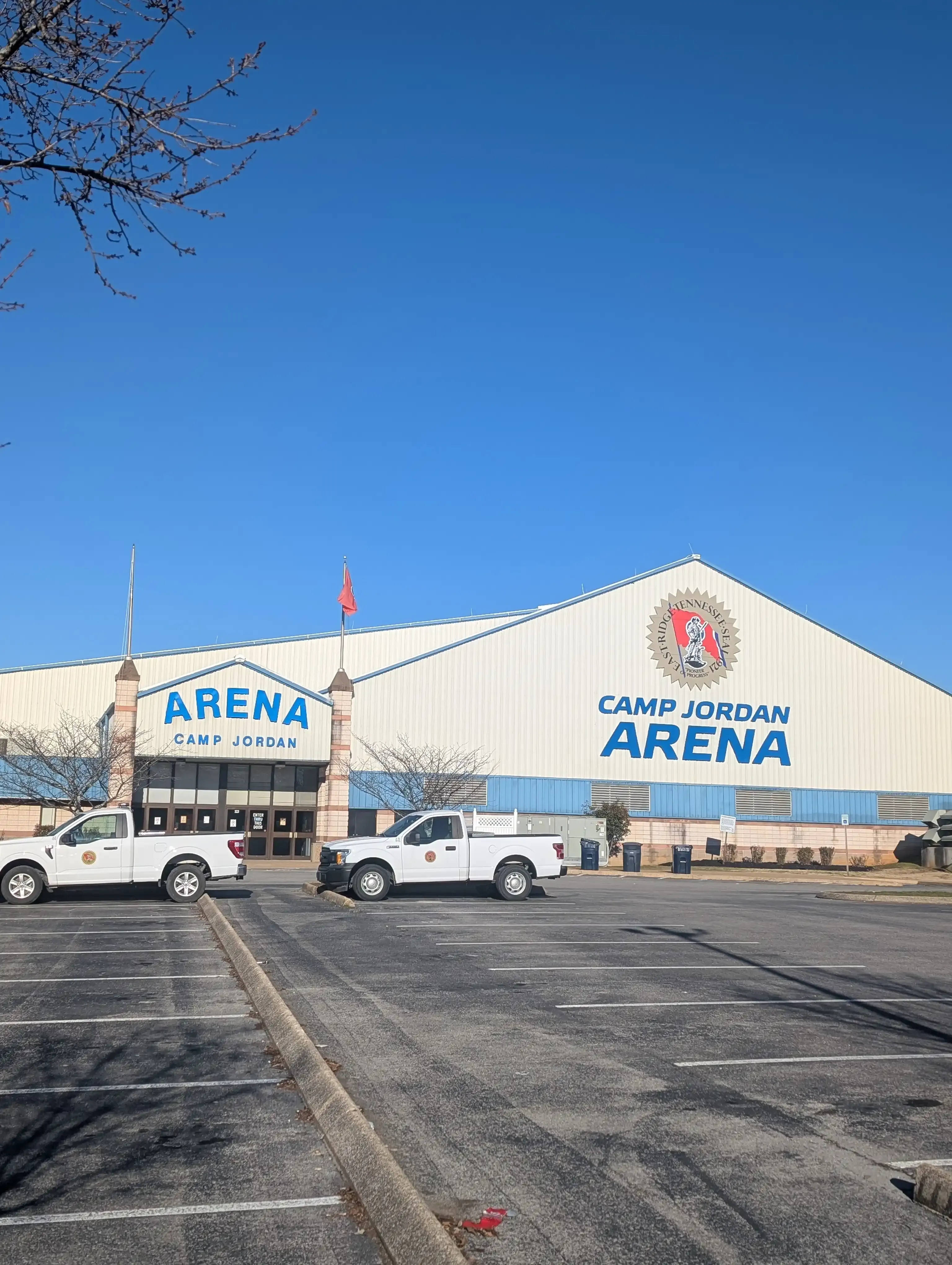 Camp Jordan Arena exterior view