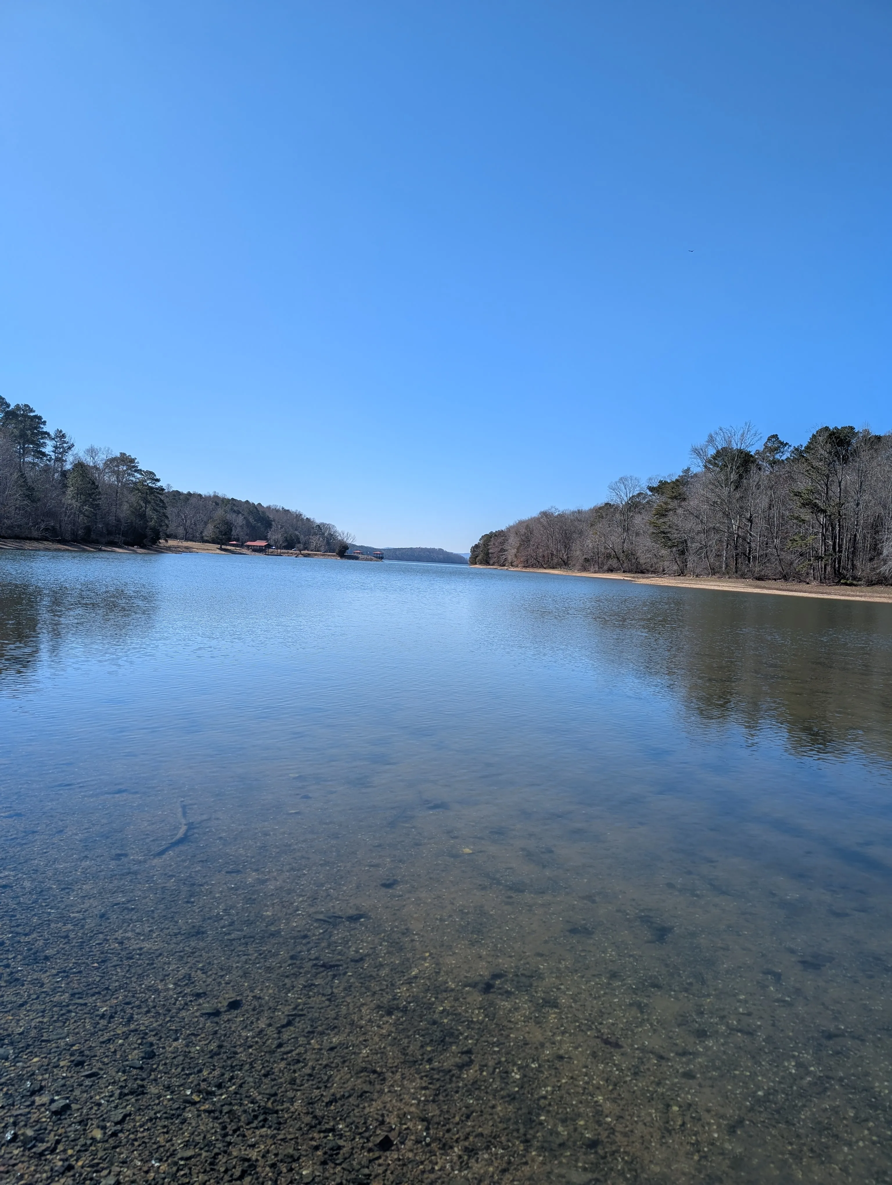 View across Chickamauga Lake with Appalachian hills in the distance
